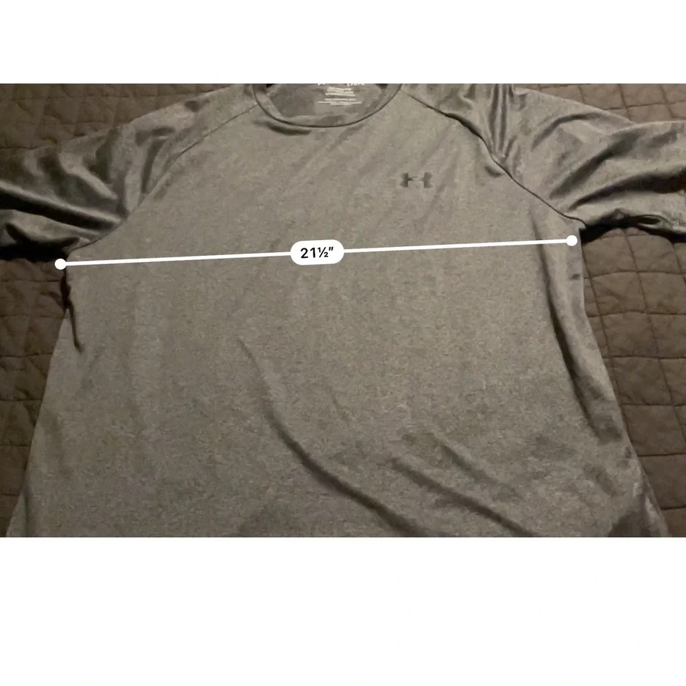 Under Armour Mens Tech Tee Short Sleeve Charcoal Gray Heather Loose‎ Fit Large
